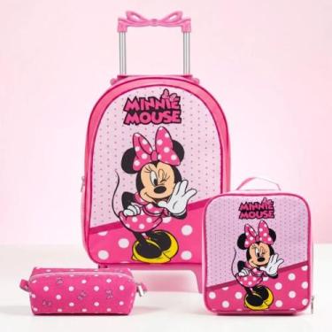 Imagem de Mochila Infantil Escolar Rodinha Kit Bolsa Menina Lancheira - Genérica