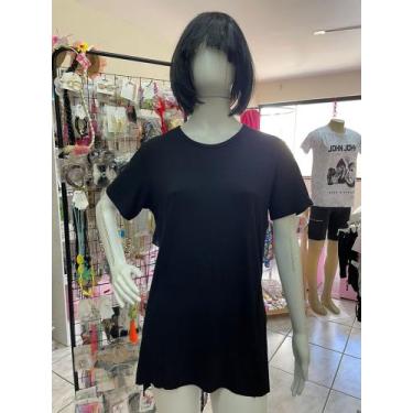 Imagem de Blusa  Blusa Longa Feminina Viscolycra  Preta GG - Comprar e Usar