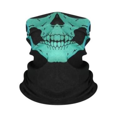 Imagem de Máscara Facial Unissex Com Estampa De Caveira Punk, Protetor Solar Res