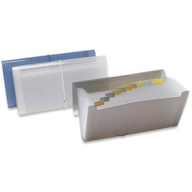 Imagem de Pasta Sanfonada Plastica Porta Cheque 12 Divisoes Fume Polibras