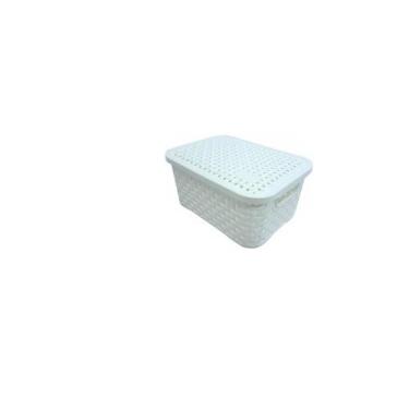Imagem de Caixa organizadora rattan com tampa pp nitron, Branco