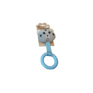 Imagem de Mordedor brinquedo de pelúcia para Cachorro filhote em TPR - BRV, Azul