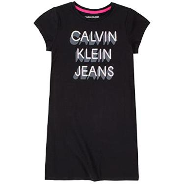 Imagem de Calvin Klein Vestido camiseta para meninas, S21 Antracite, 5