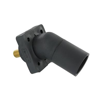 Imagem de Leviton 16R29-UGY Nariz cônico, Receptáculo de painel, macho, 45°, Conector tipo cam-com terminação de parafuso rosqueado, cinza