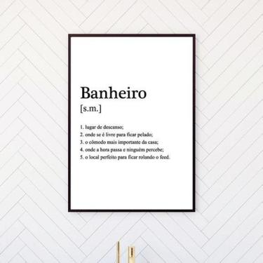 Imagem de Quadro Decorativo Banheiro Significado 24X18Cm Moldura Preta