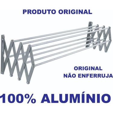 Imagem de Varal Sanfonado De Parede Retrátil 1 Metro Alumínio