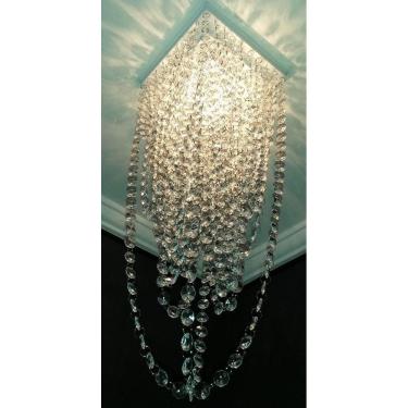 Imagem de Lustre Plafon Cristal Acrílico 55 Cm Altura - Véu De Noiva