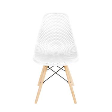 Imagem de Cadeira Base Madeira Colmeia OR Design Branco