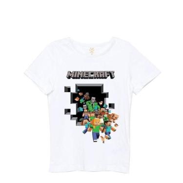 Imagem de Minecraft Camiseta Infantil Cor Branca Game - Eb