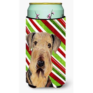 Imagem de Caroline's Treasures SC9333TBC Airedale Candy Cane Holiday Christmas Tall Boy Isolador de Bebidas Isolador de Bebidas, Menino Alto, Multicolorido