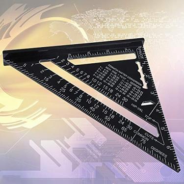 Imagem de Régua triangular de liga de alumínio Senrise, ferramenta de medição de alta precisão para carpinteiro de engenheiro, protrator de triângulo de 17,78 cm, HA1394A, Preto, 7" Inch