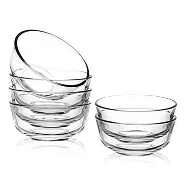 Imagem de Sweejar Conjunto de tigelas de vidro de 227 g (pacote com 6), tigelas pequenas para cozinha, tigelas de sobremesa para sorvete, tigelas para lanches, acompanhamentos, pequenas tigelas para mergulho, preparação