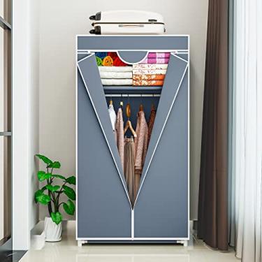 Imagem de Guarda Roupa Armário Dobrável Portátil Multiuso Organizador de Roupas (Cinza)