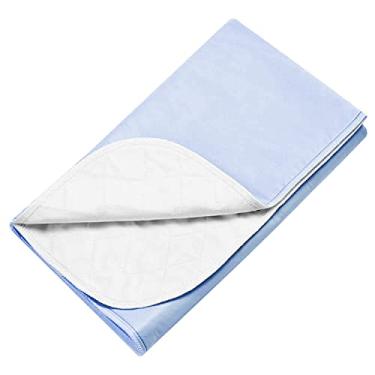 Imagem de Almofada de cama reutilizável – lavável e secável na máquina, à prova d'água, extra-absorvente, cuidados pessoais e classificação hospitalar sob almofada, Azul, 23"x35"