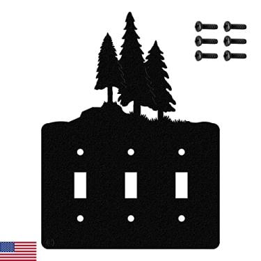 Imagem de Placa de parede de 3 pinheiros, Triple Toggle, Black