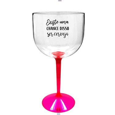 Imagem de 2 Taças Gin Transparente Com Base Rosa Personalizada Para Live