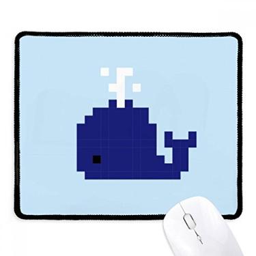 Imagem de Mousepad Summer Sail Blue Whale Pixel borda costurada tapete de borracha para jogos