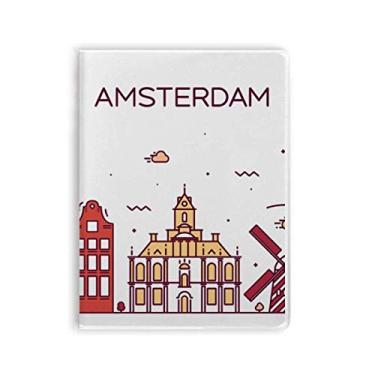 Imagem de Amsterdam Flat Landmark Art Deco Presente Fashion Caderno Goma Diário Capa Macia Diário