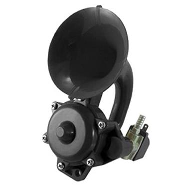 Imagem de Buzina a ar 1 corneta com válvula eletropneumática plástica cor preta 4A 450Hz 110dB 12V 24V
