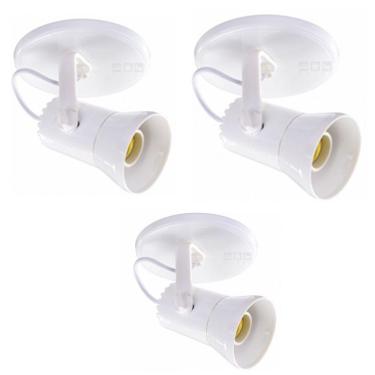 Imagem de Kit 3 Luminárias Spot De Sobrepor Para Parede Ou Teto E27