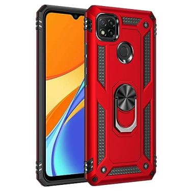 Imagem de Armadura à prova de choque para Xiaomi 9 9T 9A 9C NFC Case Capa de telefone para Redmi Note9 Pro Ring Stand Bumper Silicone Phone Back Cover,red,For NOTE9 PRO