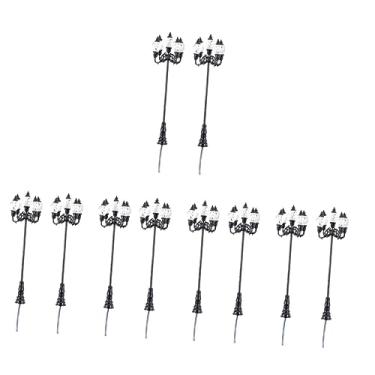 Imagem de VOSAREA 10 Pcs Pátio Micropaisagístico Acessórios Da Vila De Natal Liberação De Casas Da Vila De Natal Trem De Brinquedo Infantil Poste De Lanterna Boneca Aço Inoxidável Mais Abs Filho