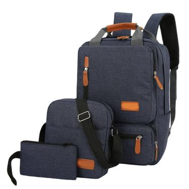 Imagem de Kit Mochila Viagem Carteiro + Bolsa + Estojo