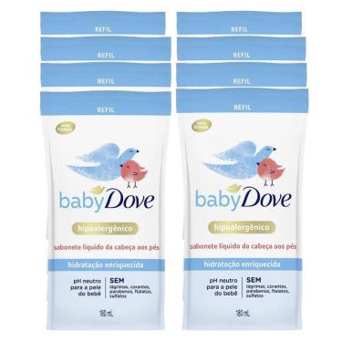 Imagem de kit 8 Sabonetes Líquido Baby Dove Hidratação Enriquecida Refil 180ml