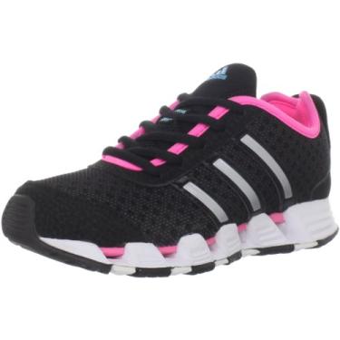 Imagem de adidas Liquid 2 Tênis de corrida (bebê/criança pequena/criança grande), Preto/Super Ciano/Ultra Pop, 5 Big Kid