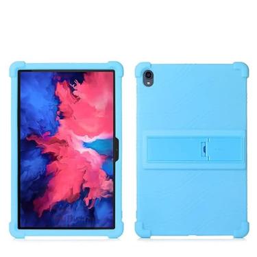 Imagem de QYiiD Capa para Lenovo Tab P11 Plus/P11 (2021/2020), capa protetora de silicone leve à prova de choque macia adequada para crianças para TB-J606F/TB-J606X/TB-J616F, azul claro