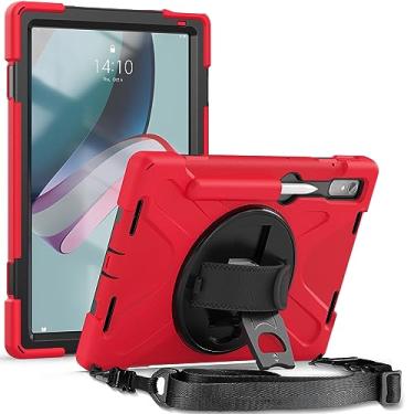 Imagem de QYiiD Capa para Lenovo Tab P11 Pro Gen 2 / Tab P11 Pro (2ª geração) 11,2 polegadas 2022, capa protetora resistente à prova de choque com alça de mão giratória 360, alça de ombro para