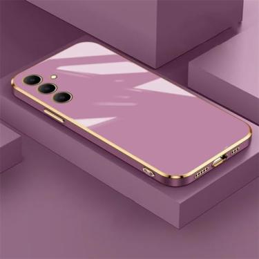 Imagem de Capinha para samsung galaxy a14 a15 a05 a04 a04e a04s a05s a24 a25 a34 a54 a52 a13 a32 a23 chapeamento de luxo capa de telefone de silicone macio, roxo, para a72