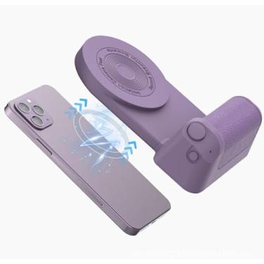 Imagem de Magnetic Camera Handle Bluetooth Bracket, Upgrade Magnetic Cell Phone Grips, Shiftcam Snapgrip with Wireless Charging, Smartphone Camera Handle Grip for iPhone/Android Video Photo Shooting (Purple)