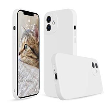 Imagem de ANDATE Capa branca para iPhone 12 Mini, capa de silicone compatível com iPhone 12mini, capa protetora de corpo inteiro com forro de microfibra para iPhone 12 Mini, 5,4 polegadas (branca)