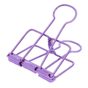Imagem de Grampos de fichário extragrandes de 5 cm, grampos de papel grandes roxos para material escolar de escritório (15 peças)