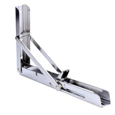 Imagem de Amarine Made Prateleira ou suporte dobrável de aço inoxidável 304 polido, carga máxima: 150 kg, braço de liberação curta (1)