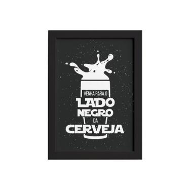 Imagem de Quadro Geek Jedi Lado Negro Cerveja Moldura Preta 33x43cm - Quartinhos