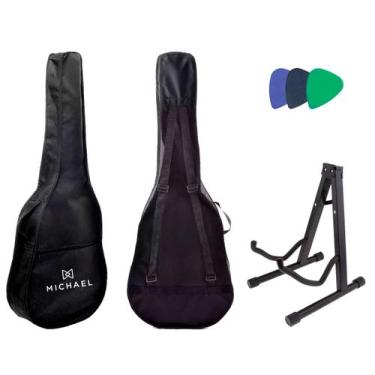 Imagem de Capa simples p/ violão folk michael c/ suporte mxt mx-40b