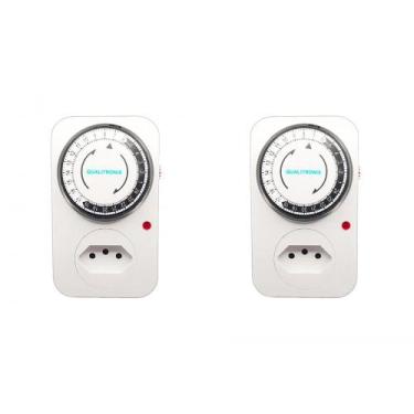 Imagem de Kit C/2 - Timer Analogico Qualitronix Bivolt Qta01, Bivolt