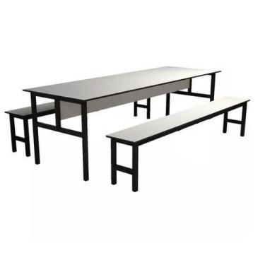 Imagem de Conjunto Mesa para Refeitório 10 Lugares com Bancos Separado  - DE AST