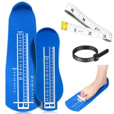 Imagem de Weewooday 2 Pcs Foot Measurement Devices Shoes Size Measuring Devices with Tape and Ring Sizer, Us Size(Blue,Stylish)