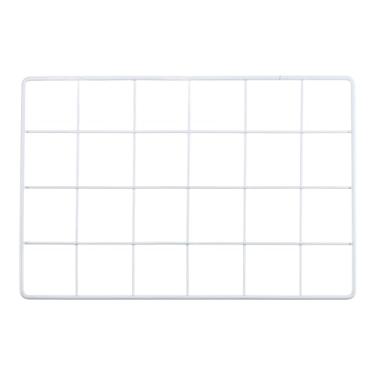 Imagem de PATIKIL Painel de grade de parede de 30 x 20 cm, grade decorativa de parede de arame de metal para exibição de fotos, decoração de casa, branco
