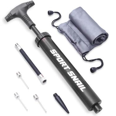 Imagem de Bomba manual para bolas – Bomba de ar portátil com agulha 3 peças e estojo compacto – Inflador de bola esportiva pequena – bomba de vôlei, futebol, basquete – Bomba manual para infláveis
