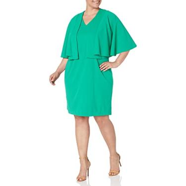 Imagem de London Times Bainha feminina com babado polido e jaqueta cardigã escritório carreira convidada da mãe da noiva, Verde golfe, 44