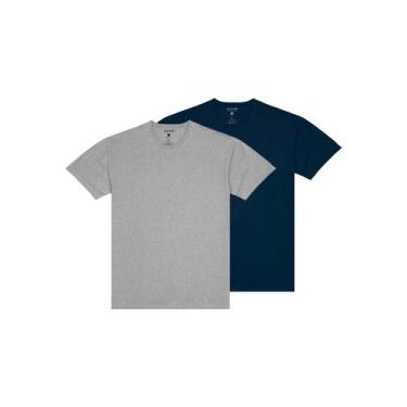 Imagem de Kit com 2 Camisetas Masculina Malwee 1000004423 Colorido, Cinza, M
