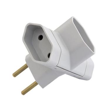 Imagem de Plugue Tomada Elétrica 2P Adaptador T Benjamim 3 Saídas 10A - Pezzi