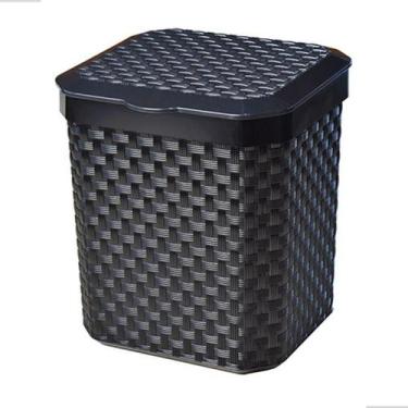 Imagem de Lixeira De Bancada Pia Cozinha 5 Litros Tampa Lixo Preto - Meu Novo De