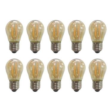 Imagem de Kit 10 Lâmpada Filamento Led G45 Vintage Retro Carbono Ambar