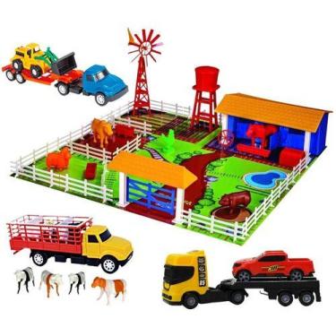 Imagem de Kit Fazendinha Tabuleiro + Animais + Caminhão Boiadeiro - Grupo Diamon