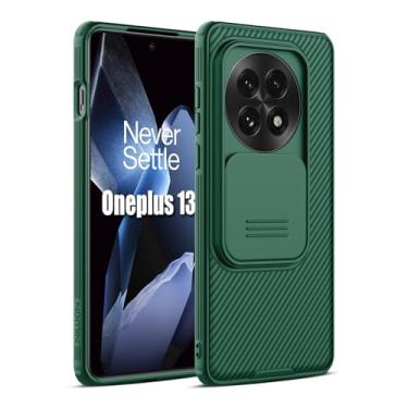 Imagem de Nillkin Capa para OnePlus 13, capa CamShield Pro com proteção à prova de queda e deslizante para câmera, verde